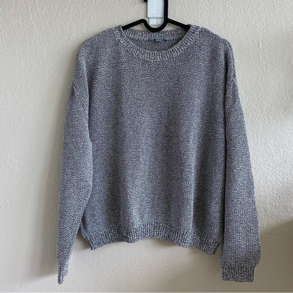 COS knitted cotton mix crew neck sweater grey size small - Picture 1 of 7